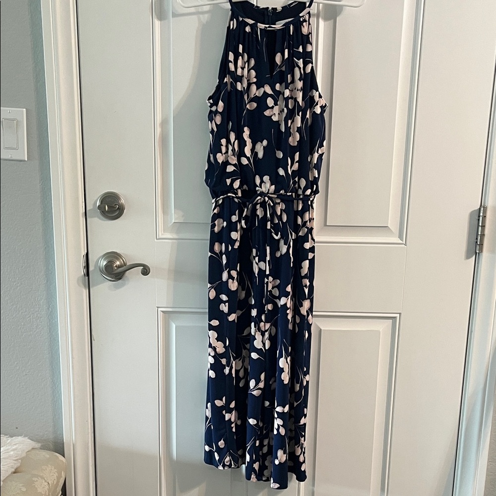 Elegant Navy Blue Floral Jumpsuit